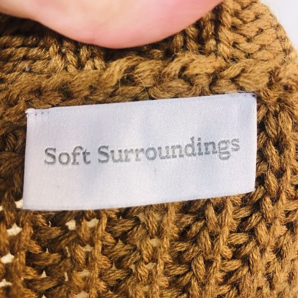 Soft Surroundings Sm City Sweater Brown Short Sleeve Tunic Blouse Style #22662 - Picture 8 of 12